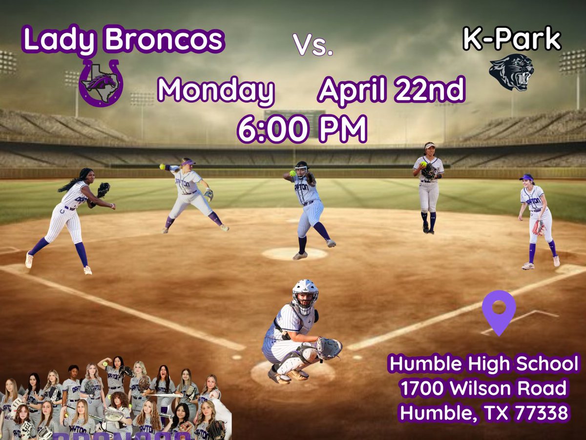 🥎 !Game Day!🥎 Seeding game for 3rd/4th place in 16-5A 🗓️: 4/22/2024 ⏰: Var: 6:00pm 🆚: Kingwood Park 📍: Humble High School, maps.app.goo.gl/stkrisii1uFLbj…