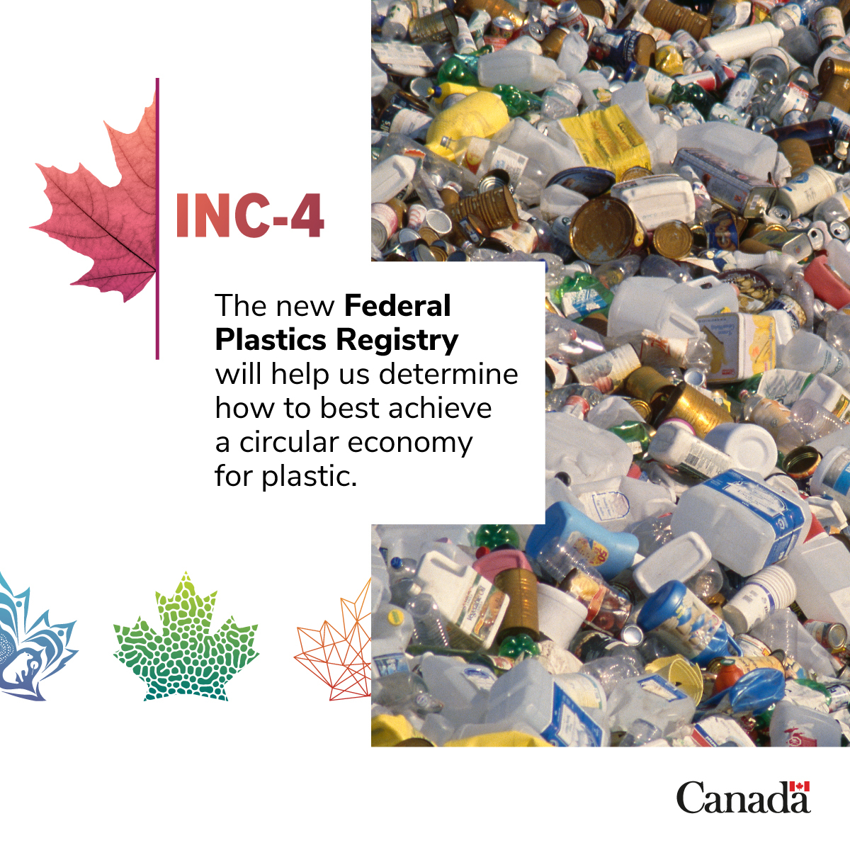 The Federal Plastics Registry is part of Canada’s plan to move toward #ZeroPlasticWaste. The Registry will collect data on #plastic put on the Canadian market. For more details: ow.ly/vfMJ50RleFl #BeatPlasticPollution #INC4