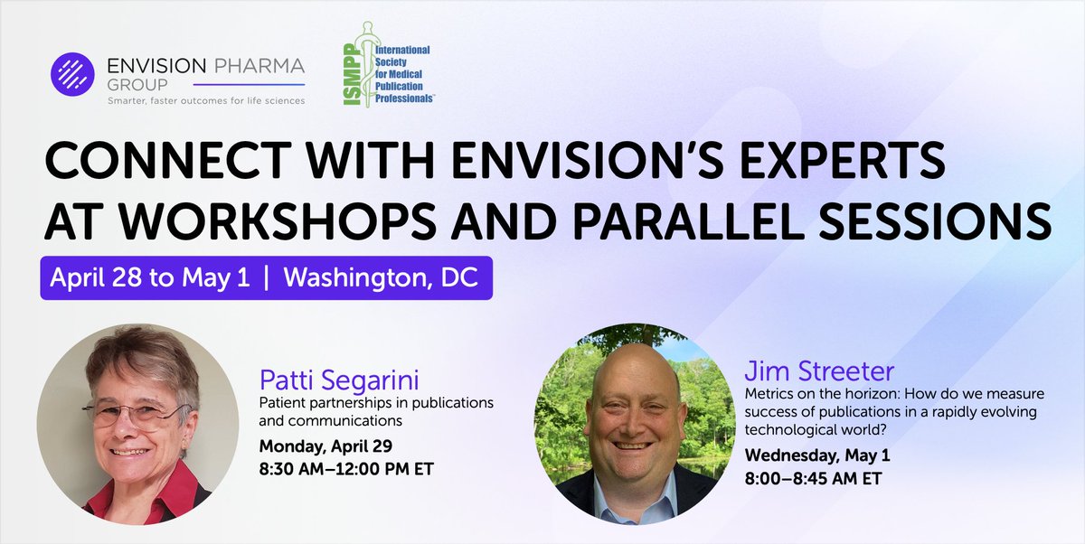 #ISMPPAnnual2024 is almost here, and our team at Envision is so excited to celebrate Storytelling: Its Art and Power! Envision’s own Patti Segarini, SVP and Senior Portfolio Director and Jim Streeter, Chief Technology Officer, will be featured in a workshop and parallel session.