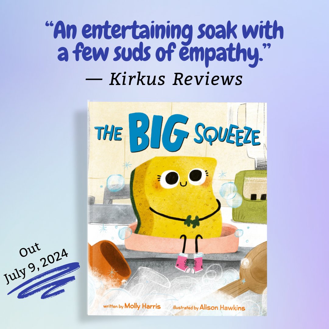 I am thrilled to share that my debut #picturebook THE BIG SQUEEZE has received its first trade review!! “Harris’ debut is a humorous foray into cleaning routines with a valuable message about avoiding burnout. … An entertaining soak with a few suds of empathy.” —Kirkus Reviews