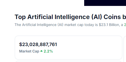 Total market cap of AI is $23B Posting this for here so I can collect clout when it reaches $100B and $1T