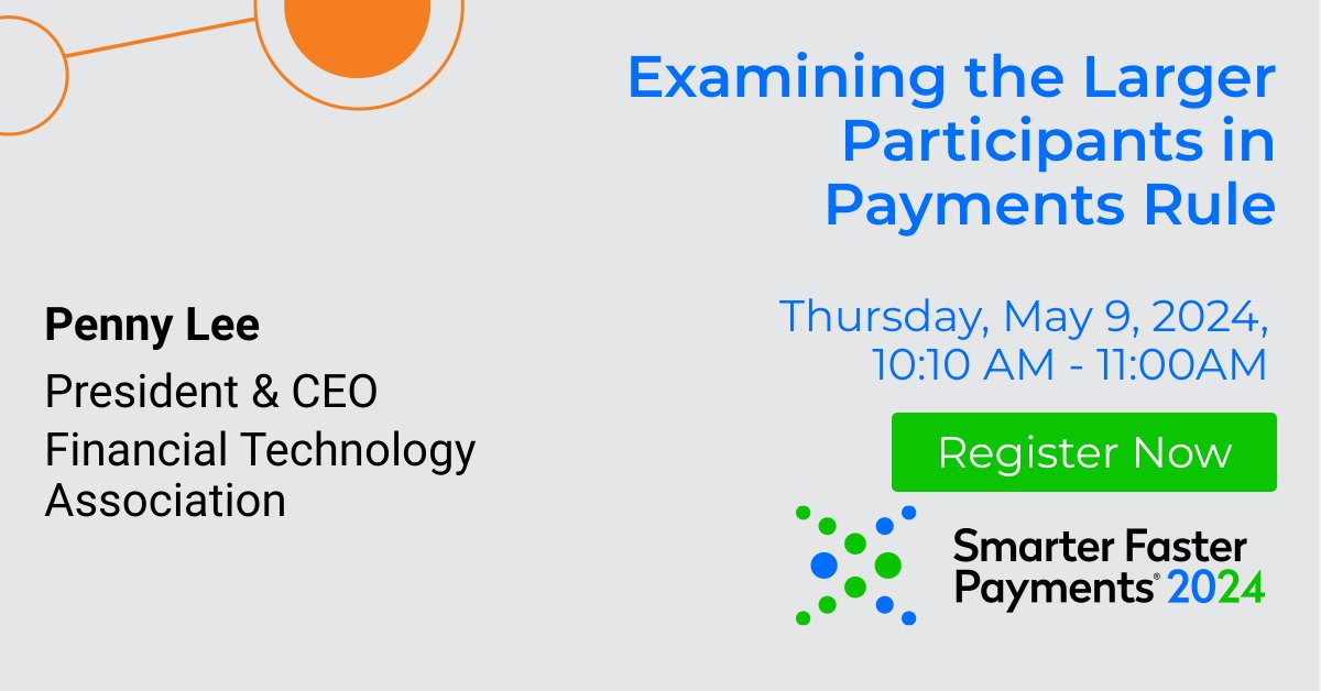 Mark your calendars for this year's @NachaOnline #Payments2024 conference! Our President and CEO, @pennyleedc @troutmanpepper and @Nuvei for a panel on the #payments landscape and the @CFPB's proposed Larger Participant Rule. Learn more here ⤵ bit.ly/3xKNJJt