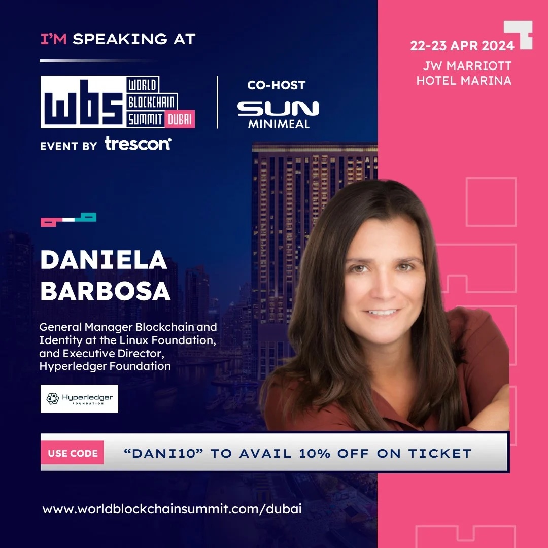 Last chance to register and join us at World Blockchain Summit Global Series Dubai 2024, Hyperledger community gets 10% discount on tickets with code: DANI10 🔗 Registration: hubs.la/Q02rVfYB0