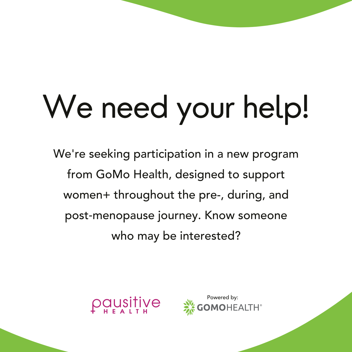 🌟The Pausitive Health program, powered by GoMo Health, supports you on your menopause journey. Receive valuable insights and practical advice tailored to your needs, all conveniently delivered to your phone.
 
➡️Enroll now: hubs.li/Q02ttZw20

#Menopause #MenopauseSupport