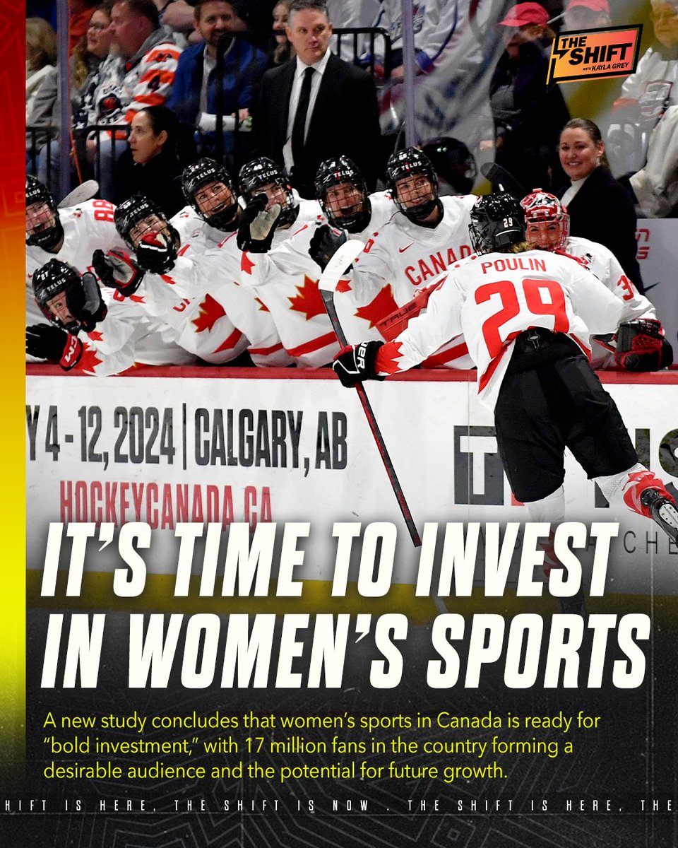 theshift_sports's tweet photo. It's time to invest in women's sports in Canada.

A new study from @WomenandSportCA shows that Canada is ready for "bold investment" in pro women's sports 🇨🇦 https://t.co/fzami4lpRA