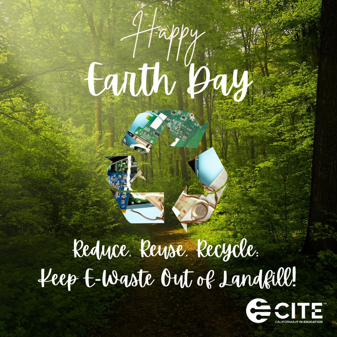 Did you know that recycling technology helps reduce the environmental impact of electronic waste? By properly recycling old devices, valuable materials can be recovered and reused in new products. Learn more about how you can properly recycle your technology! #CITE_EDU #earthday