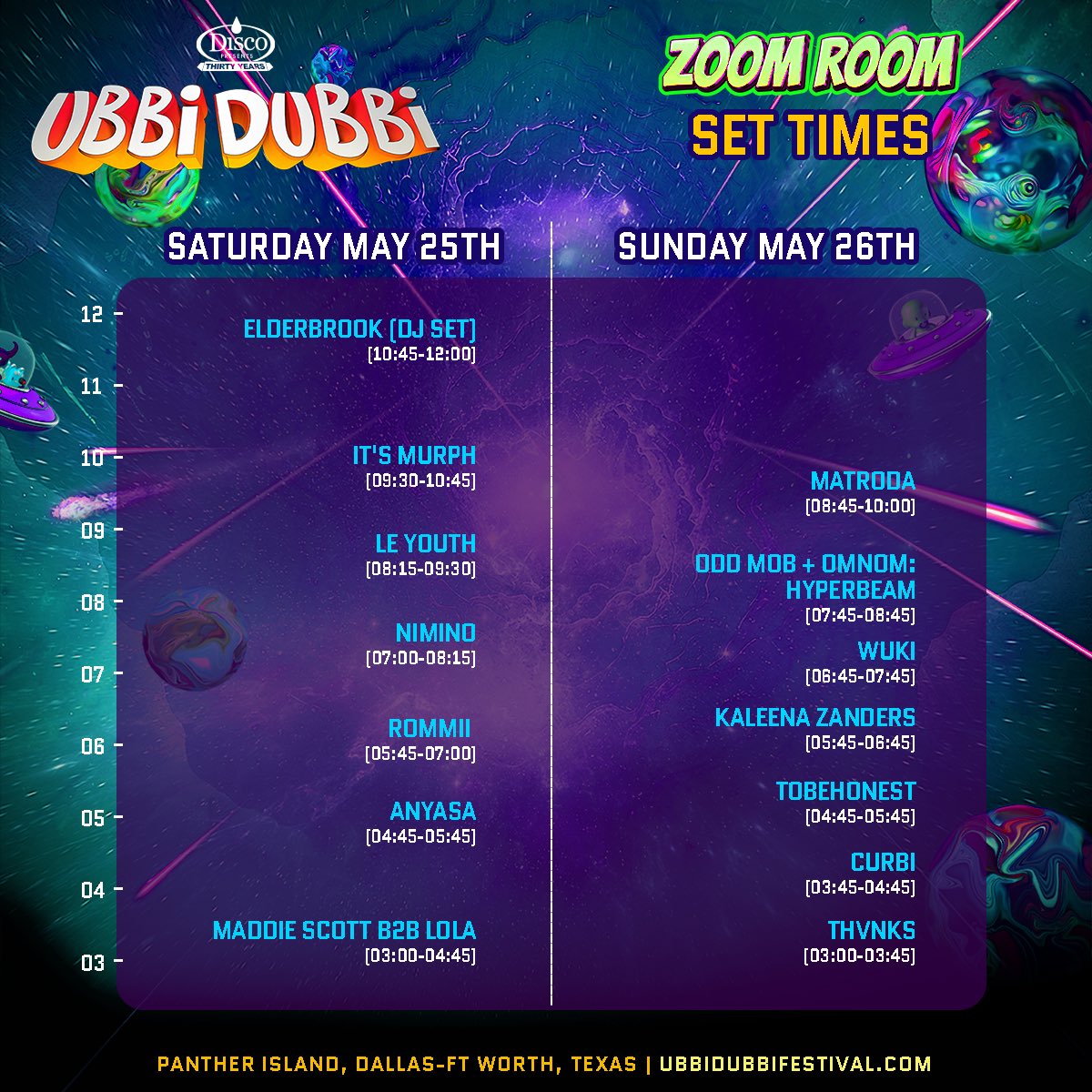 Step into the Zoom Room! Set times are in!💚