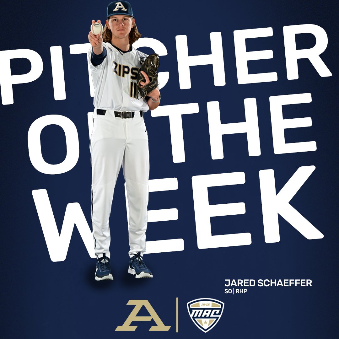 ZipsBB's tweet image. Congrats to Jared Schaeffer for being named the MAC Pitcher of the Week after throwing a complete game and striking out six at EMU on Saturday‼️

Release: bit.ly/4d5ys69

#GoZips🦘