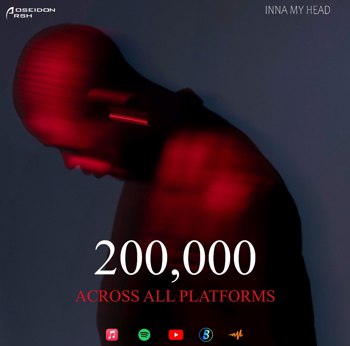Inna my head has now surpassed 200,000 across all platforms. Thank you 💜