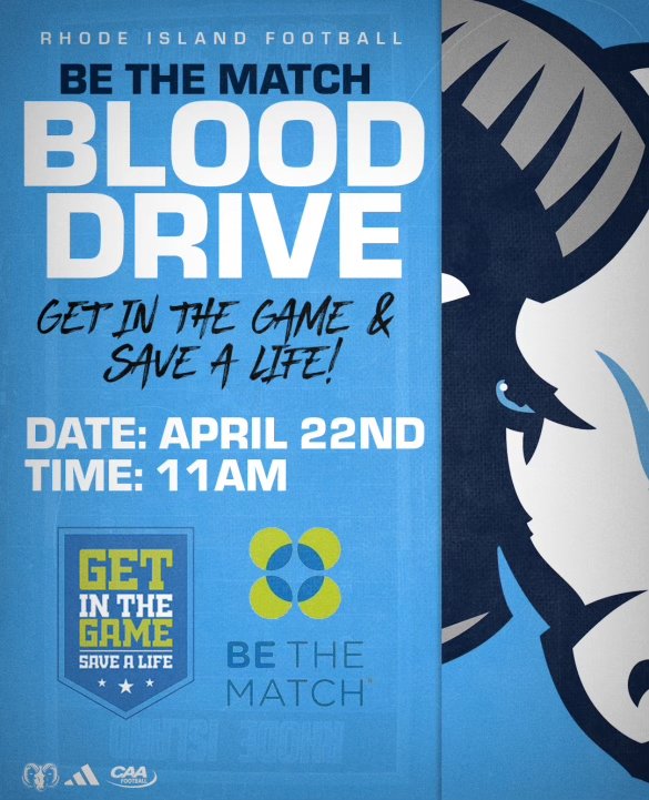 Get in the game & save a life ‼️🏈🏥 We are hosting our annual @BeTheMatchNE Blood Drive in front of the @universityofri Multicultural Student Services Center today Help us make a difference 💙