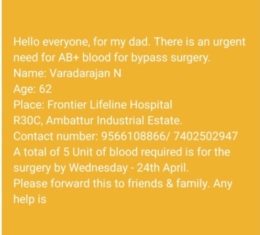 #urgent #BloodDonation #needed #chennai