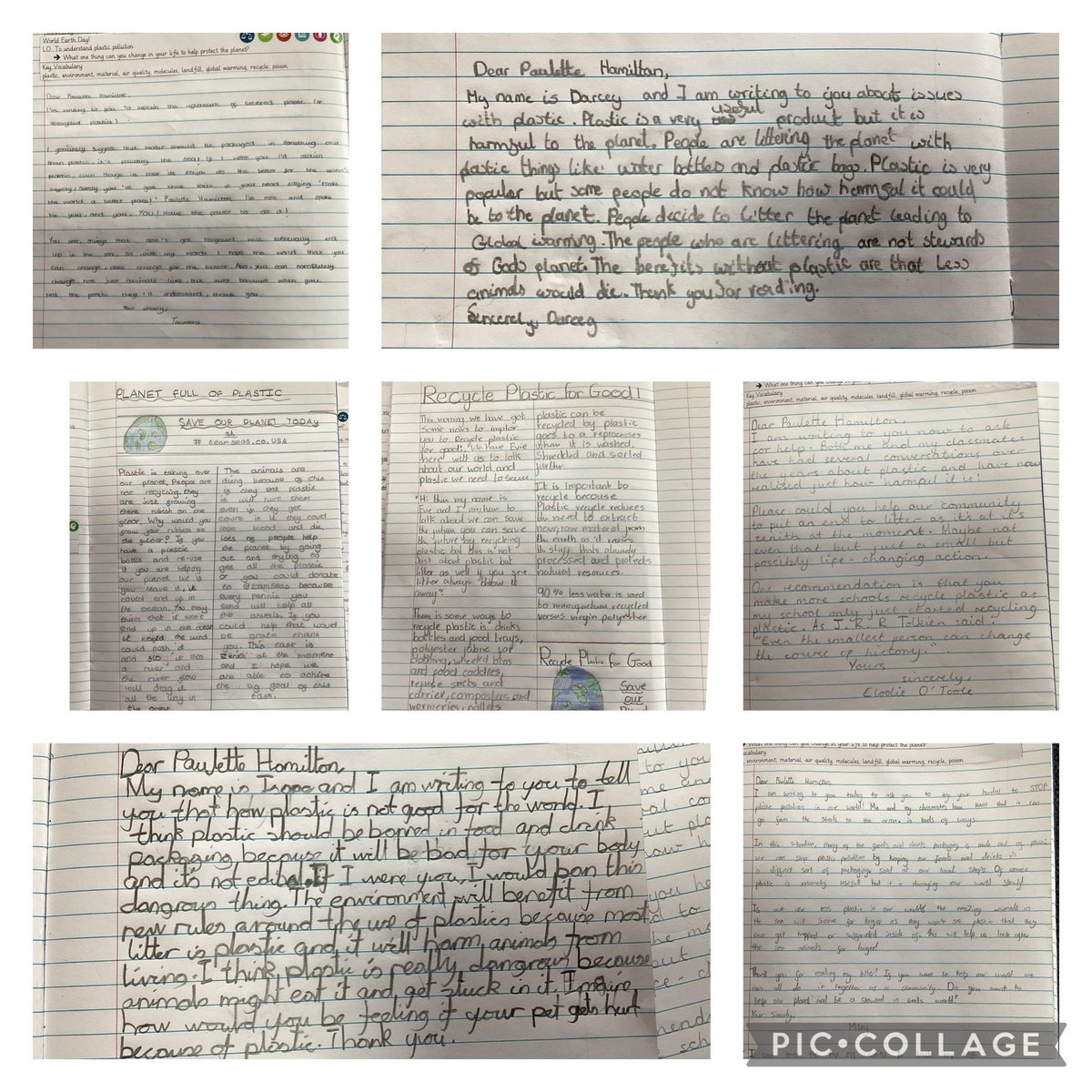 As part of #WorldEarthDay2024, Y5 learnt about plastic pollution and how it affects our world. The children felt very strongly about this topic so decided to write newspaper reports or letters to our local MP @PauletteHamilto. #StGerScience @BCPP__ #StGerCST #PlasticFreeFuture
