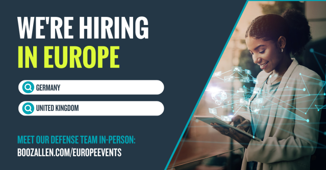 As a military community member, you have unique perspectives and experiences—and we need professionals like you to help propel our missions forward. Meet #LifeatBooz in Europe to learn more about career opportunities and sign up today! #OCONUSjobs bit.ly/449ARIQ