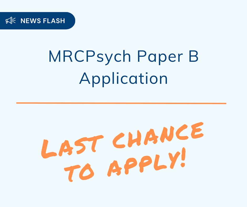 Applications for the MRCPsych Paper B close today, so apply via the #RCPsych website to secure your place. Looking for a support group? Join the IMG Psychiatrists facebook group for access to our next MRCPsych crash course! #img #imgconnect #doctor #psychologist #nhs #nhsjobs