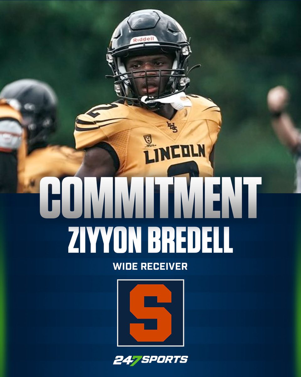 BREAKING: 2025 Philadelphia (PA) Lincoln ATH Ziyyon Bredell (@BZiyyon) has committed to Syracuse over other finalists Maryland and Pittsburgh. Details ⬇️ 247sports.com/college/syracu…