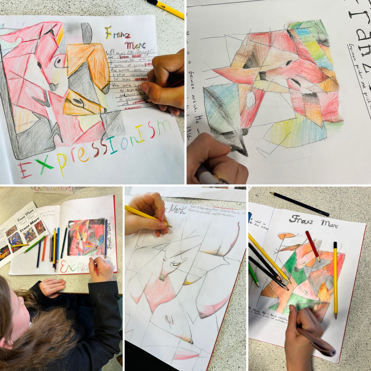 #TheFoxes 
Today our Year 7 Artists have been exploring the work Franz Marc. The quality of work produced is simply stunning #Emotive  #Expressionism #Artiststudy #Criticalstudies #NewLearning