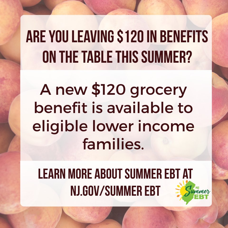 We’re looking forward to launching the new #SummerEBT program in NJ, which will help reduce child hunger by providing benefits to families with eligible school-age children for groceries. #SummerFood #NJSummerFun #NJSummerEBT