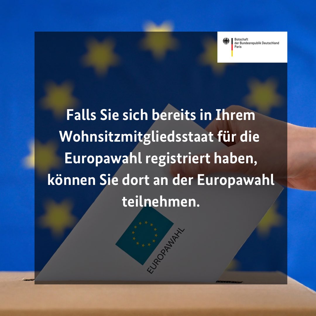 Alles was Sie zur Teilnahme an der Europawahl wissen müssen 👇 Antrag stellen: t1p.de/xquf4 In einem anderen Mitgliedstaat wählen: t1p.de/2hlue