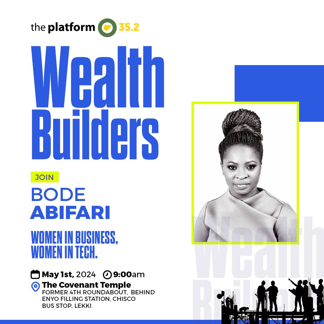 pastorpoju's tweet photo. The Registration portal for @theplatformng May edition on #WealthBuilders now opened.  Register now at  https://t.co/pBVAQ3nnBi 

You can attend the summit for Women in Business and Women in Tech at the Covenant Temple Lekki. 

The speakers are 🔥 https://t.co/Vr0MEkHVg1