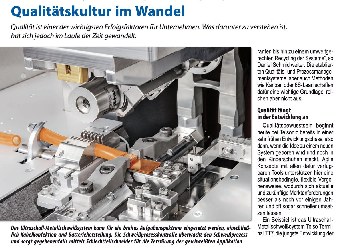 Article about #qualitymanagement in #productionn in the German trade journal „electronic fab' for electronics production 2/2024: telsonic.com/fileadmin/news…