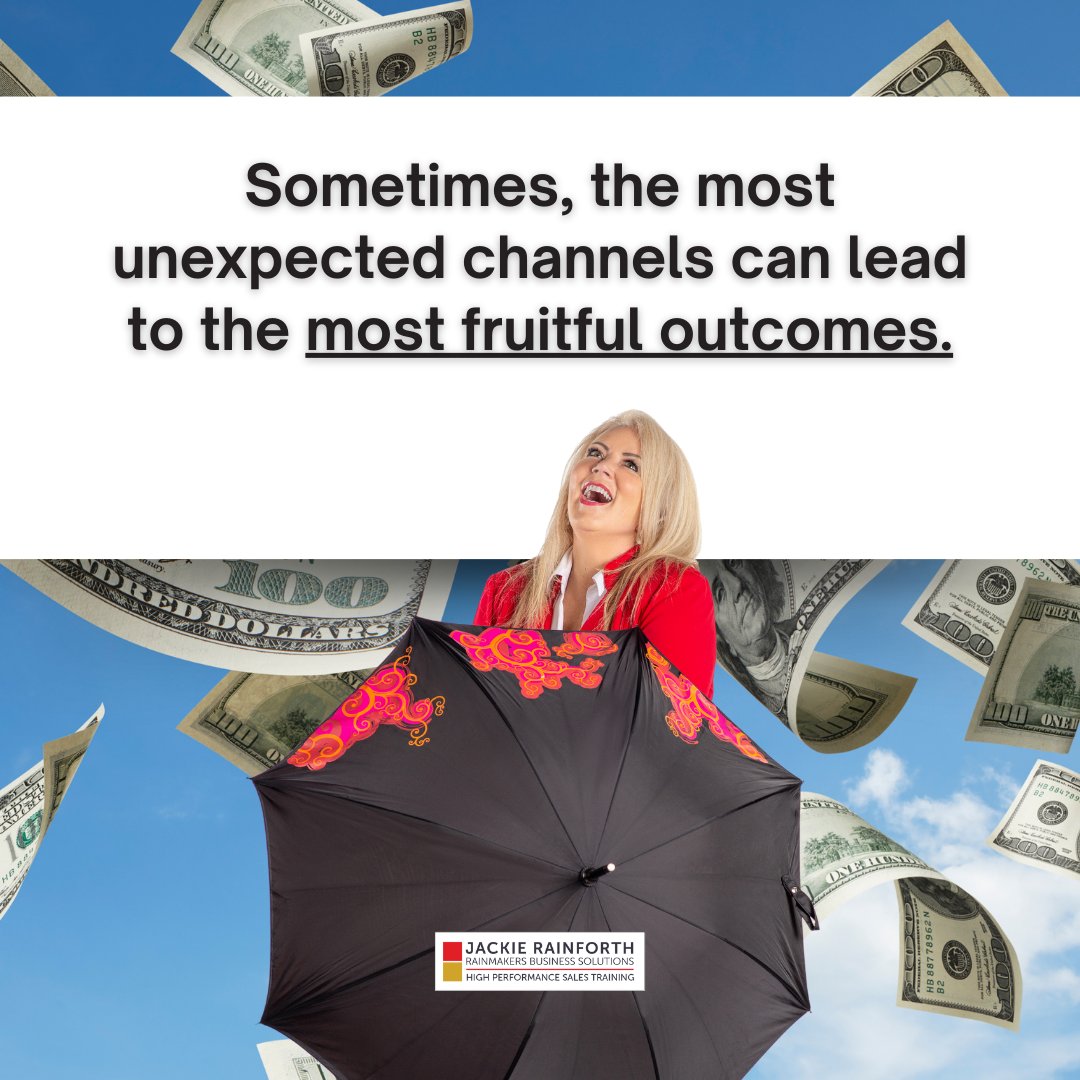 Ever noticed how sometimes it's the path less traveled that leads to the greatest treasures? In marketing, it's those unexpected channels - the ones we might overlook or hesitate to try - that can turn into goldmines of opportunity. #sellingiseasy #sellingwithjackie #SalesTips