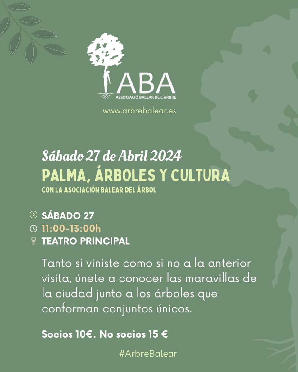 🌲Descubre la historia de #Palma a través de su #patrimonio arbóreo 💚🌳 Actividad para todos los públicos, este sábado 🗓️27 de abril #arbrebalear #árbol #árboles Apúntate aquí👇🏼 docs.google.com/forms/d/1rRSHB…