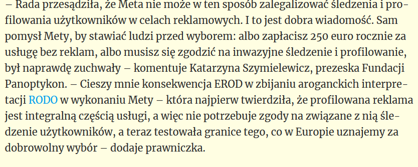 panoptykon's tweet photo. W @DGPrawna komentujemy wyrok #EROD w sprawie "pay or OK", czyli "zapłać albo się zgadzaj (na przetwarzanie danych na potrzeby reklamowe)".
Sprawę zainicjowała organizacja @NOYBeu.
https://t.co/vcT1GQKtFb https://t.co/W4mhwQZdgS