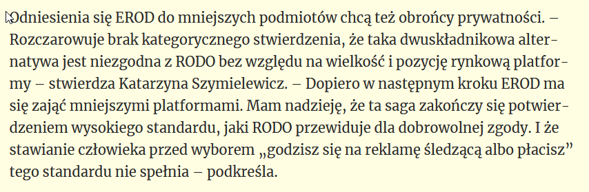 panoptykon's tweet photo. W @DGPrawna komentujemy wyrok #EROD w sprawie "pay or OK", czyli "zapłać albo się zgadzaj (na przetwarzanie danych na potrzeby reklamowe)".
Sprawę zainicjowała organizacja @NOYBeu.
https://t.co/vcT1GQKtFb https://t.co/W4mhwQZdgS