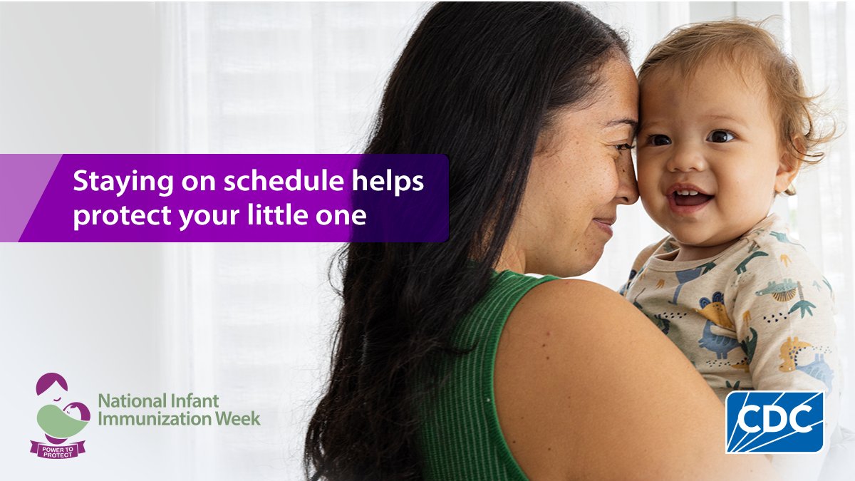 #Parents: Following the #vaccine schedule helps protect children from preventable diseases. National Infant Immunization Week is a reminder to talk to your baby's doctor about staying up to date with vaccines. More on the vaccine schedule: bit.ly/2GPHp81 #NIIW