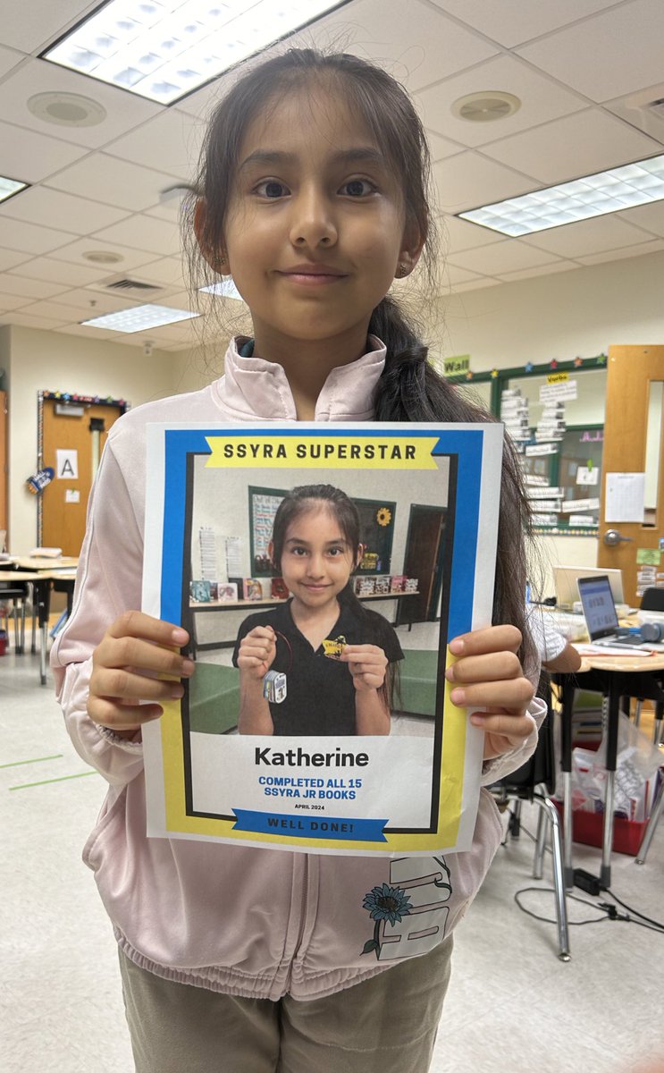 We are @ParksideProud of Katherine. She read ALL 15 Sunshine State Young Readers books (SSYRA). #ScholasticReadingCountsProgram @PSE_MediaCenter