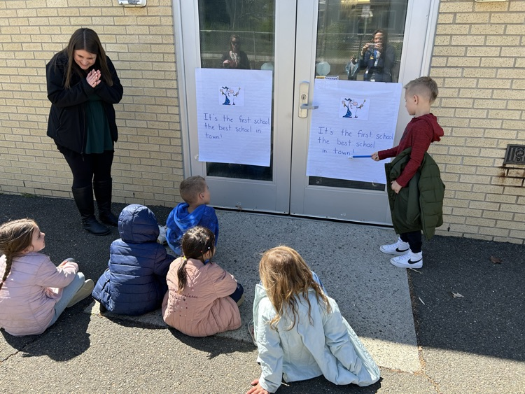 KR enjoyed a song walk today! Thank you Mrs. Manzo for helping us read and sing the Washington School song!