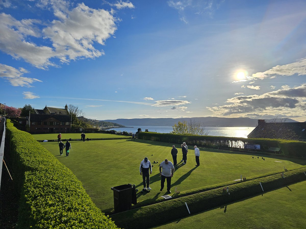 The bowlers are back What a view #Gourock #Bowling #Club #Sunset