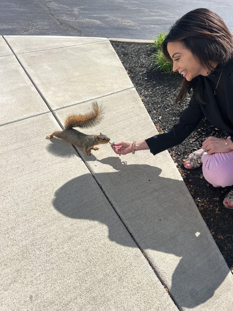 Soaking up some sun before the show. Happy Earth Day Charlie! See you on tv all evening! 🌎🐿️💚