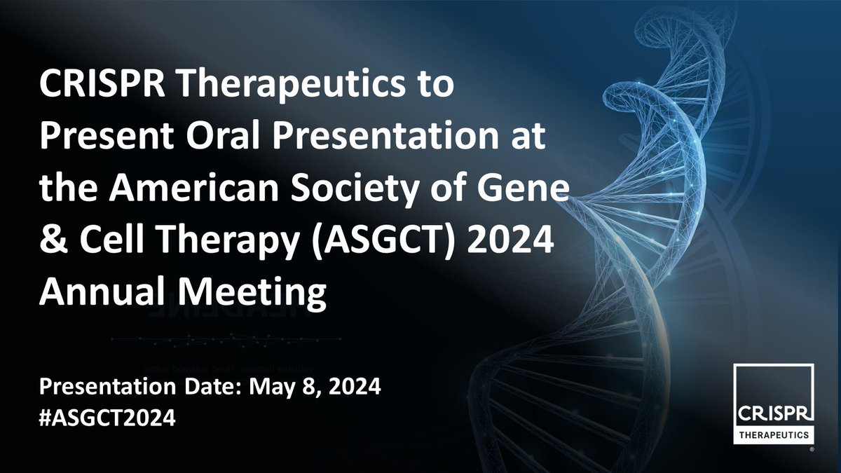 We’re looking forward to presenting an oral presentation at the upcoming American Society of Gene & Cell Therapy (@ASGCTherapy) 2024 Annual Meeting on May 8, 2024. Learn more here: bit.ly/49NOBKv #ASGCT2024