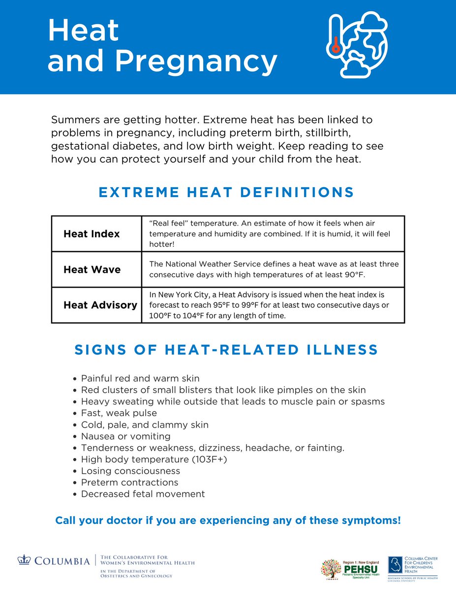 Heat and pregnancy, p 1 (download at CWEH website)