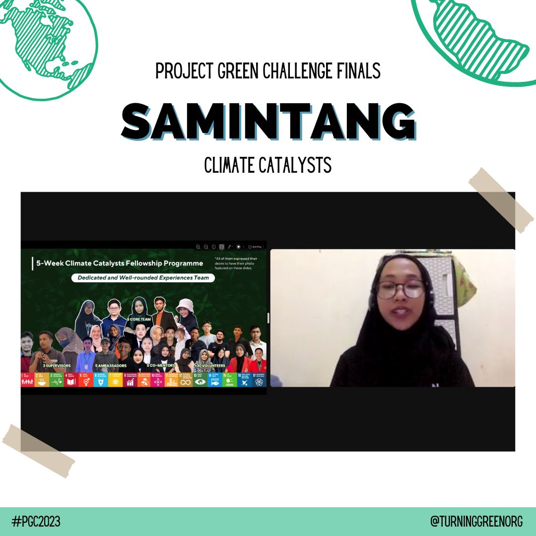 TurningGreenOrg's tweet image. BRAVO to Samintang for her work on climate education in Indonesia! The Project Green Challenge Finalists blow us away each year — and yesterday, the #PGC2023-ers presented the process, completion and impact of the CAPs they have worked on since November. Read more on our website!