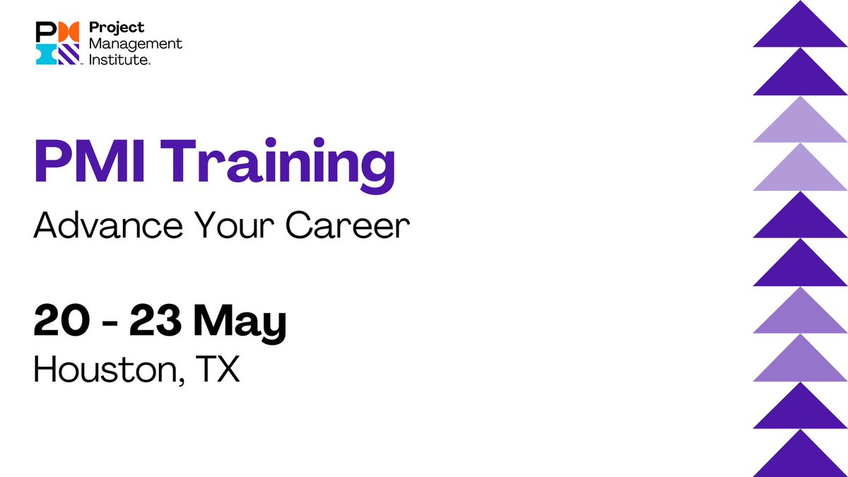 MelBen422's tweet photo. Join us for #PMITraining in #Houston, TX from 20 - 23 May! These immersive, instructor-led workshops will allow you to network with project professionals and gain valuable skills. 
🔗: https://t.co/72Iqar9XyI

#PMI #Training #PMINext #GrowthMindset https://t.co/lxxkX3rqw2