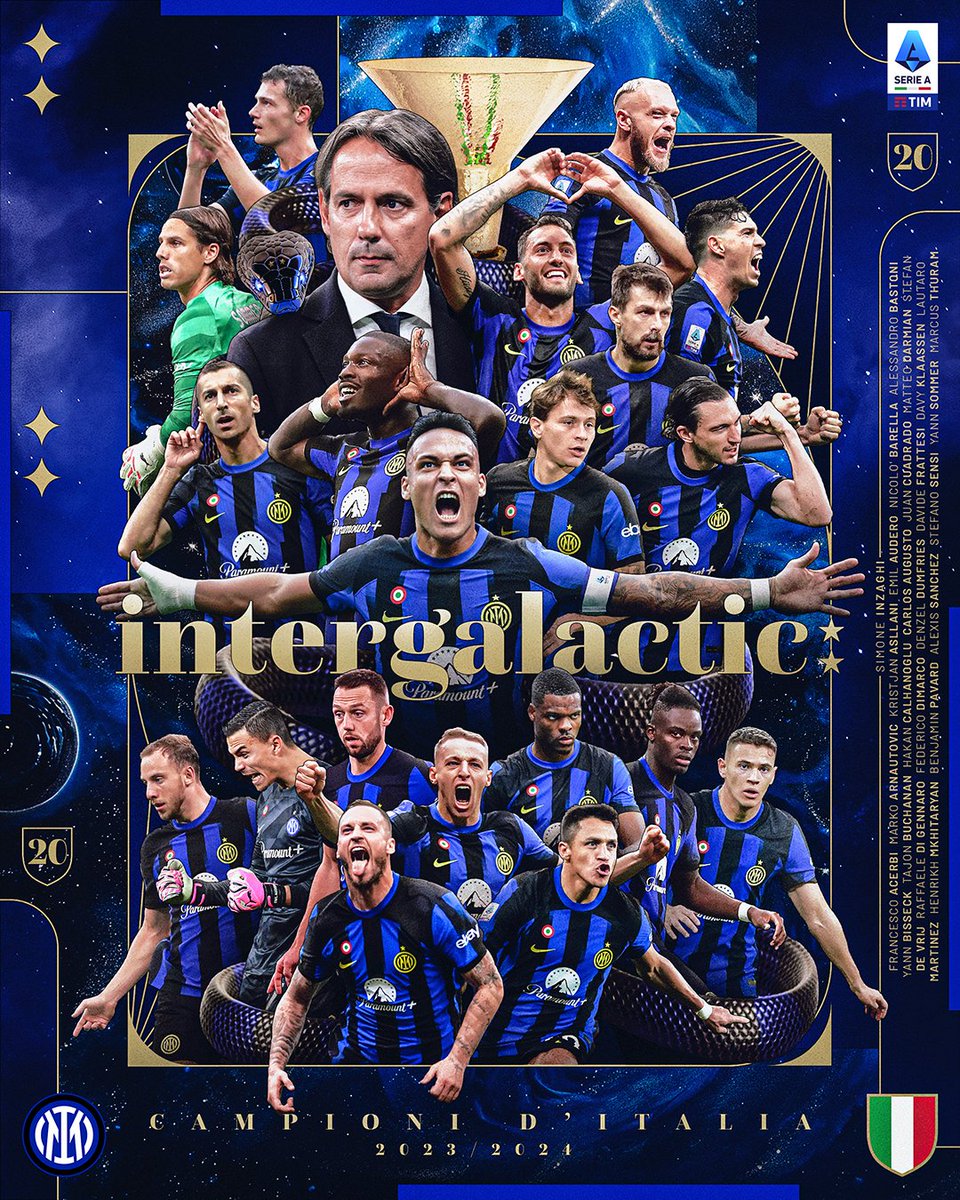 ⭐⭐⭐⭐⭐ ⭐⭐⭐⭐⭐ ⭐⭐⭐⭐⭐ ⭐⭐⭐⭐⭐ @Inter SEI CAMPIONE D'ITALIA! 🏆🇮🇹 #INTERGALACTIC