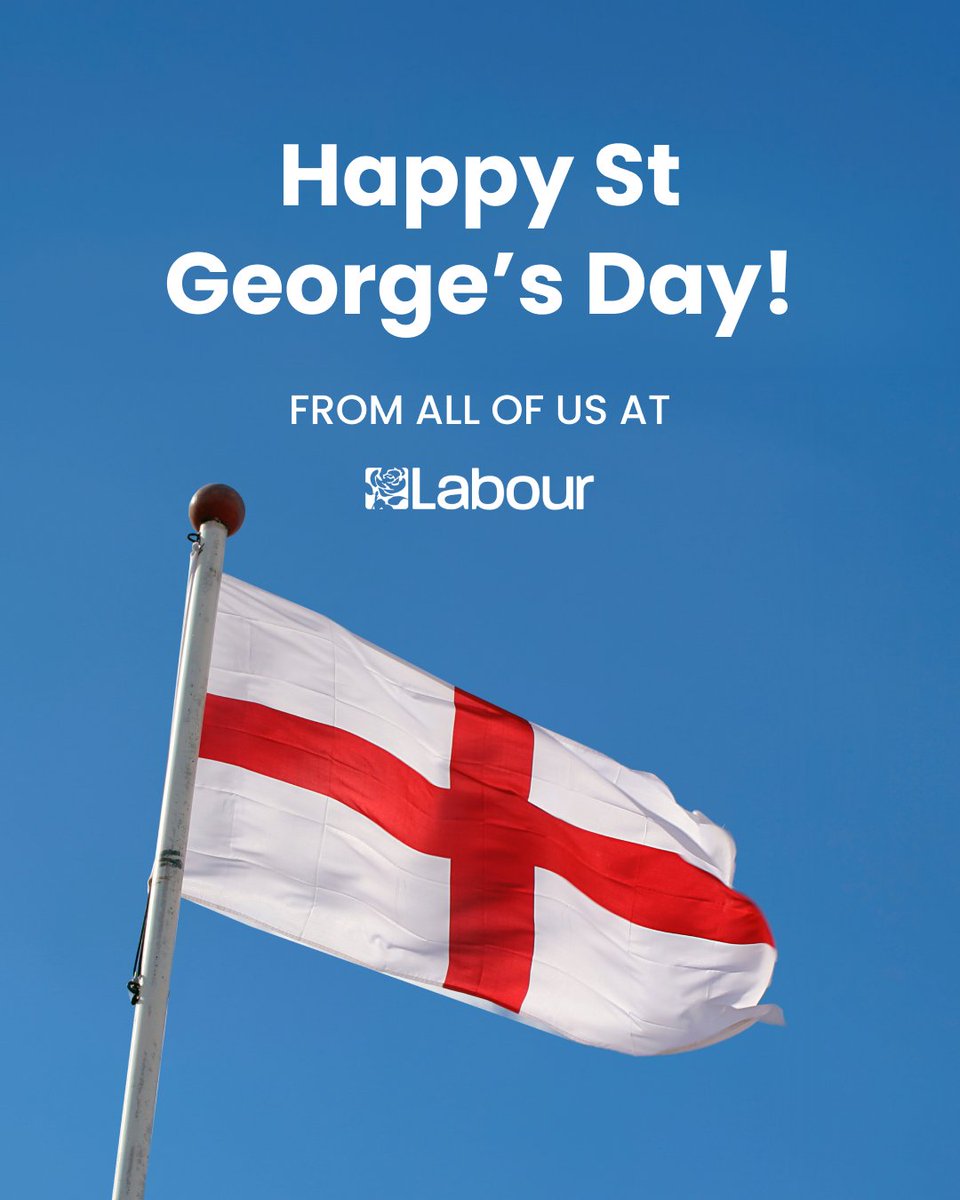 UKLabour's tweet photo. Happy St George’s Day from all of us at the Labour Party! https://t.co/4DZCFqeVbf