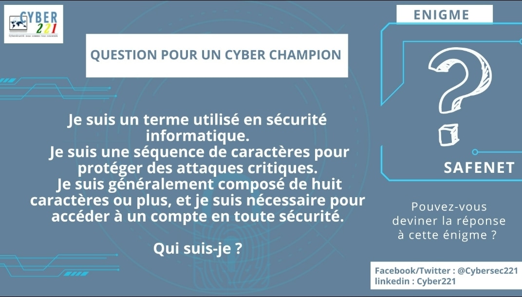 Cybersécurité. #Cyber221