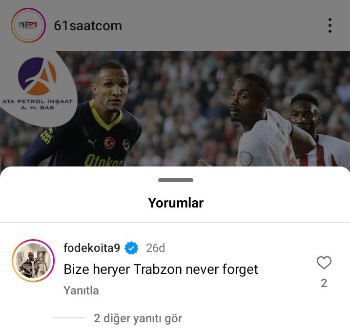 Fode Koita: “Bize her yer Trabzon asla unutma. Ben sonuna kadar Trabzonluyum. Gol attığımda kameraya bu intikam dedim.” 61Saat