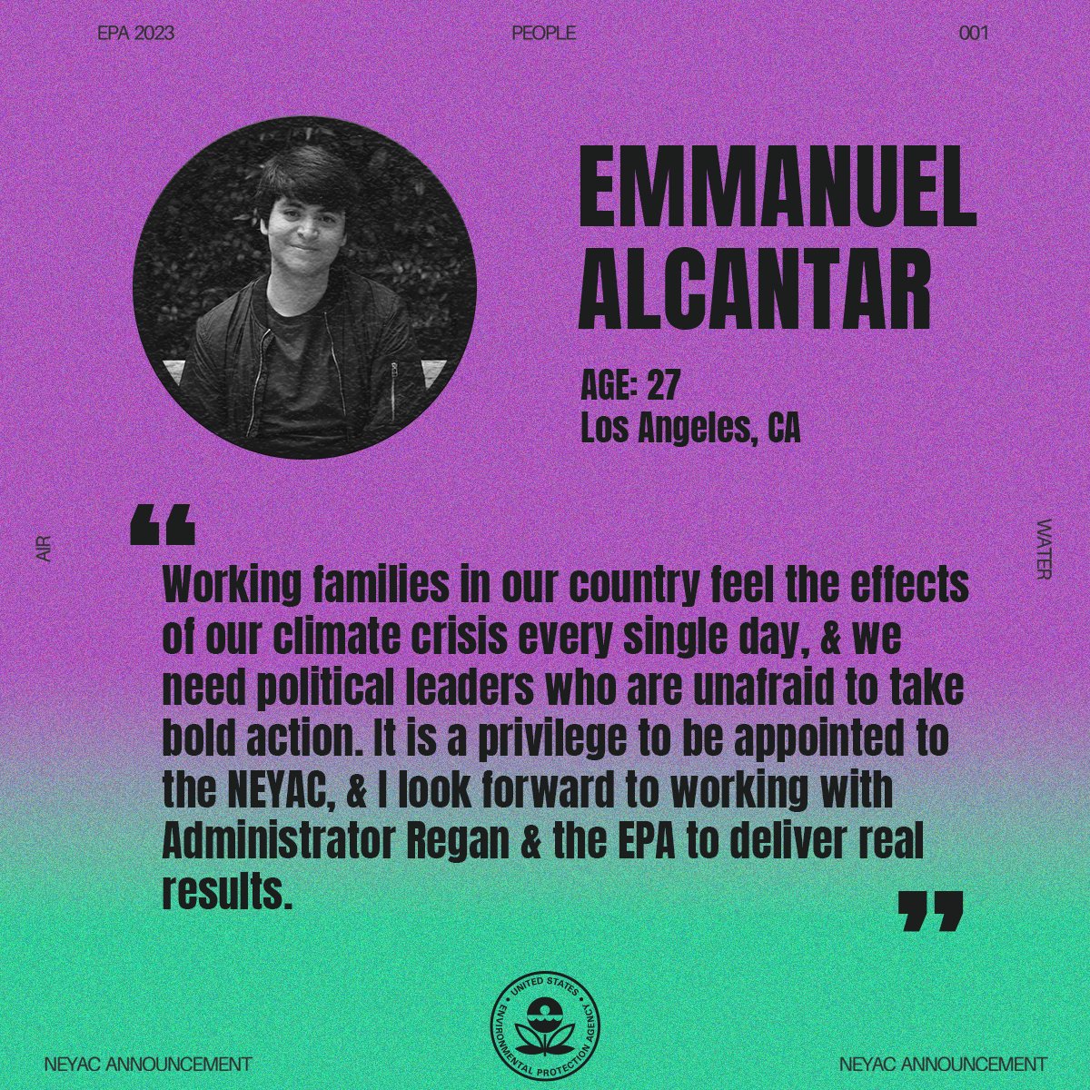 A9: This #EarthDay, we'll give a shoutout to our region's very own National Environmental Justice Advisory Council representative, Emmanuel Alcantar! Emmanuel inspires us in his work as a climate and pro-housing advocate in South LA. epa.gov/environmentalj… #CAEarthDayChat2024