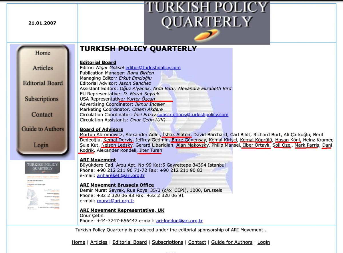 Abicim, İlber Ortaylı dediğin adam Abromowitz, Köprülü, Makovsky, Paris gibi adamların tedrisatından geçmiş, AIPAC'ın alt kuruluşu olan WINEP'in Türkiye temsilcisi ARI Hareketi'nin TPQ dergisinin yayın kurulunda yıllarca görev yapmıştır. Projedir, proje...