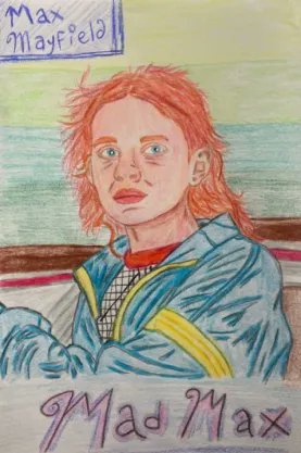PlayfellowX's tweet photo. I saw this red head on the subway today and she reminded me a lot about max. I even cried a little bit because it made me think about the season four finale… I hope she's okay. And thank you to the beautiful red head who inspired this piece. #PlayFellowXXX #BluegillBash #stroke https://t.co/WShNhJqYyl