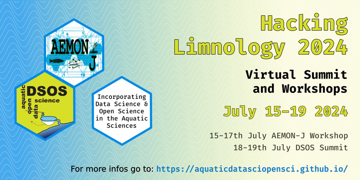 Registration is open for the FIFTH annual 'Virtual Summit: Incorporating Data Science and Open Science in Aquatic Research'! The virtual summit will take place 18-19 July 2024. The link to registration can be found here aquaticdatasciopensci.github.io/registration/