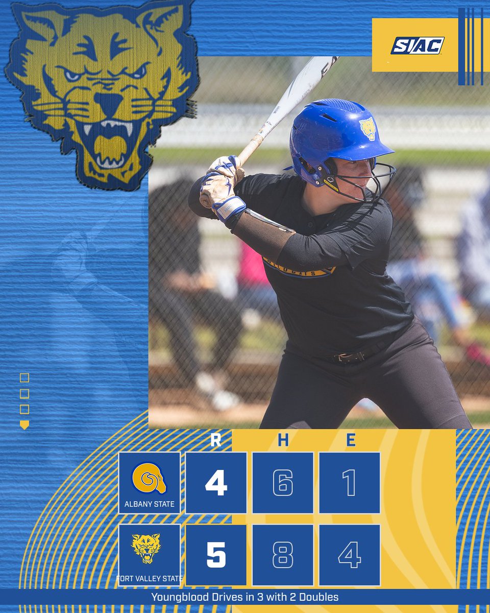 Riley Youngblood was clutch for the Wildcats with a pair of doubles to drive in 3 runs including the game-winner! @FVSU_Softball takes the 'rubber game' of the 3-game series vs. Albany State, 5-4, Monday afternoon! #ValleyCats