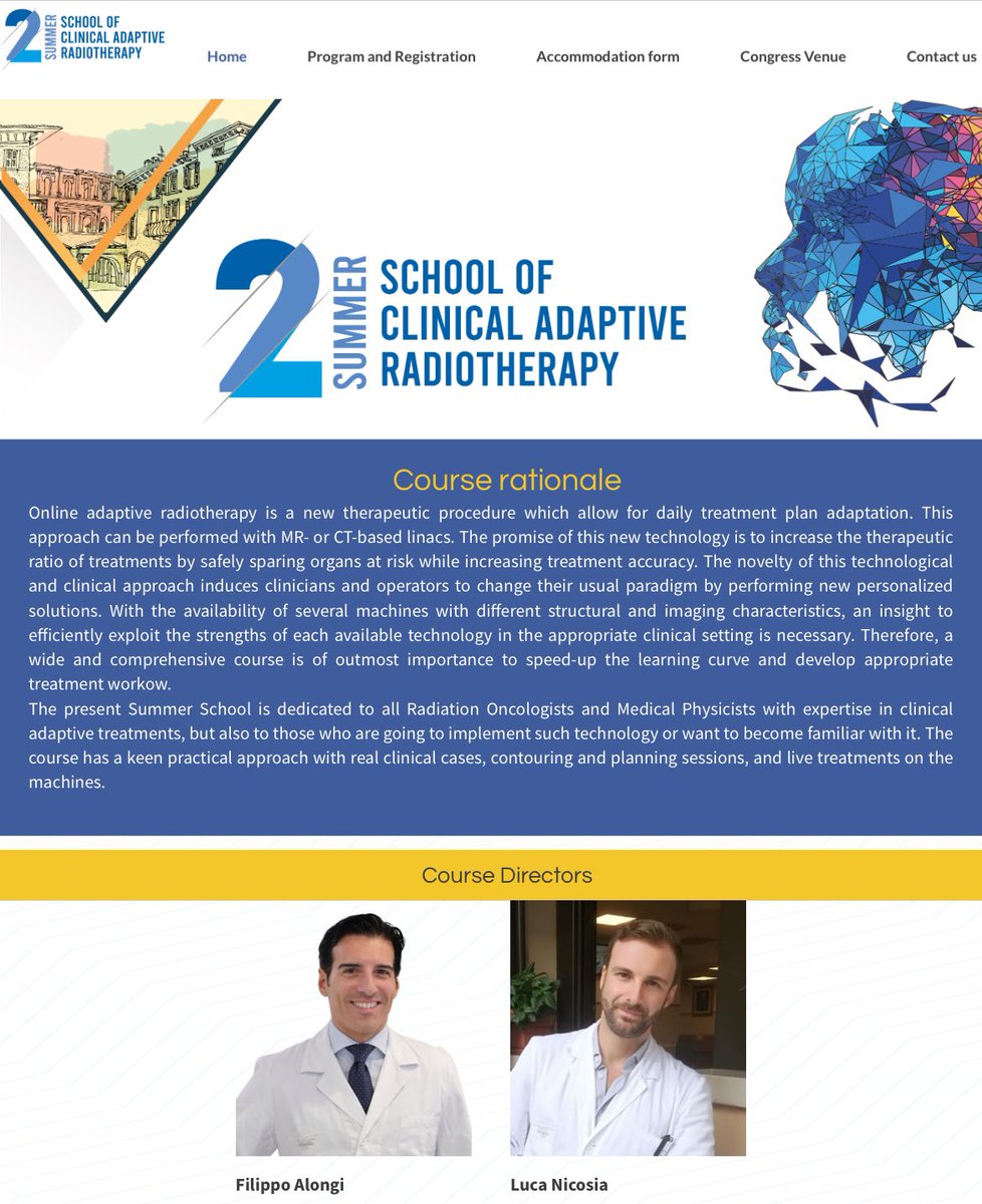 The II Summer School of Clinical Adaptive is upcoming! Have you already booked you place? Go visit summerschoolnegrar.com for the application and see you in Negrar next 26-28 June! #radoncs @radiotherapy @ESTRO_RT endorsed course