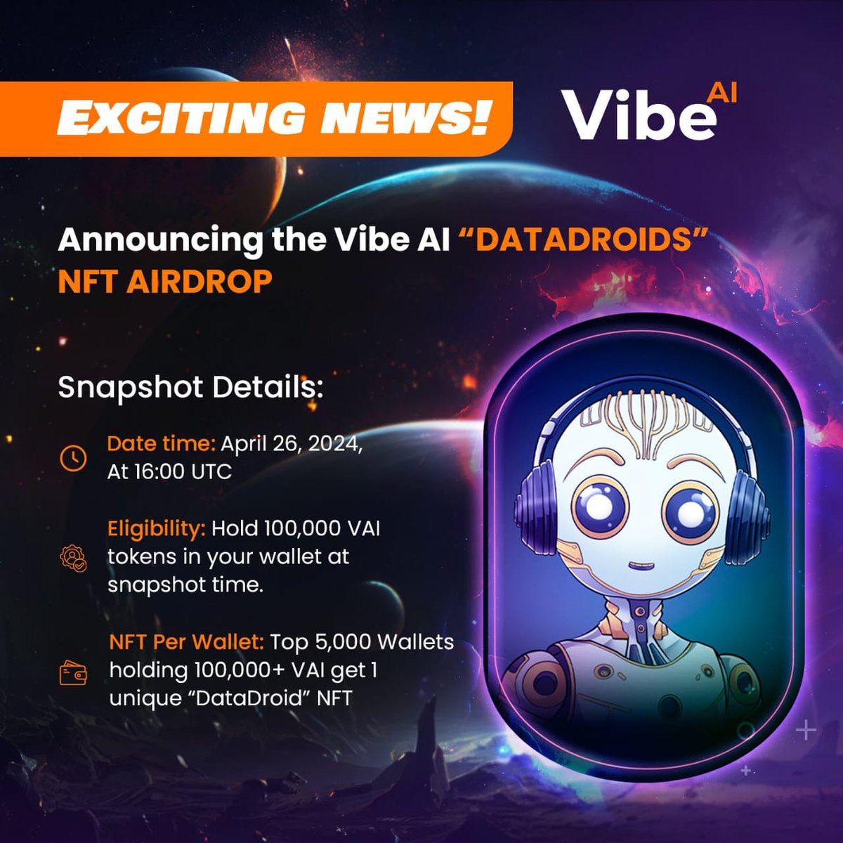 Sullivanyoo's tweet photo. The future of social media is here, and it's customizable!
$VAI $700k MC
Introducing DataDroids #NFT collection on #Solana.
Personalized AI assistant.
#VibeAiOfficial
Stay tuned for more updates! #DataDroids #AI https://t.co/XmyyjlIHc6