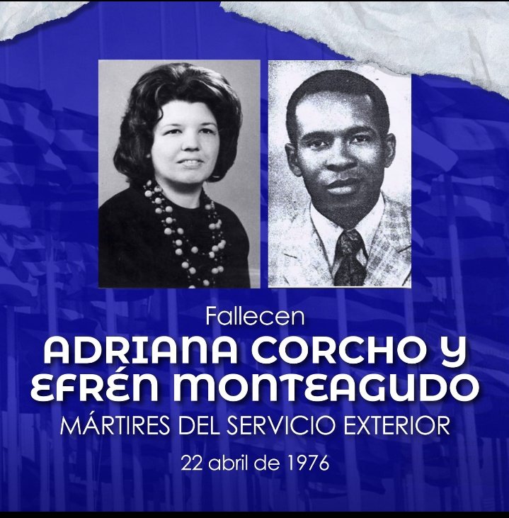 A 48 años del atentado en la embajada cubana en Portugal, recordamos a Adriana y Efrén, quienes ante el peligro mortal por el artefacto explosivo, sacrificaron su vida para evitar que no les ocurriera nada a los demás #NoAlTerrorismo #TenemosMemoria