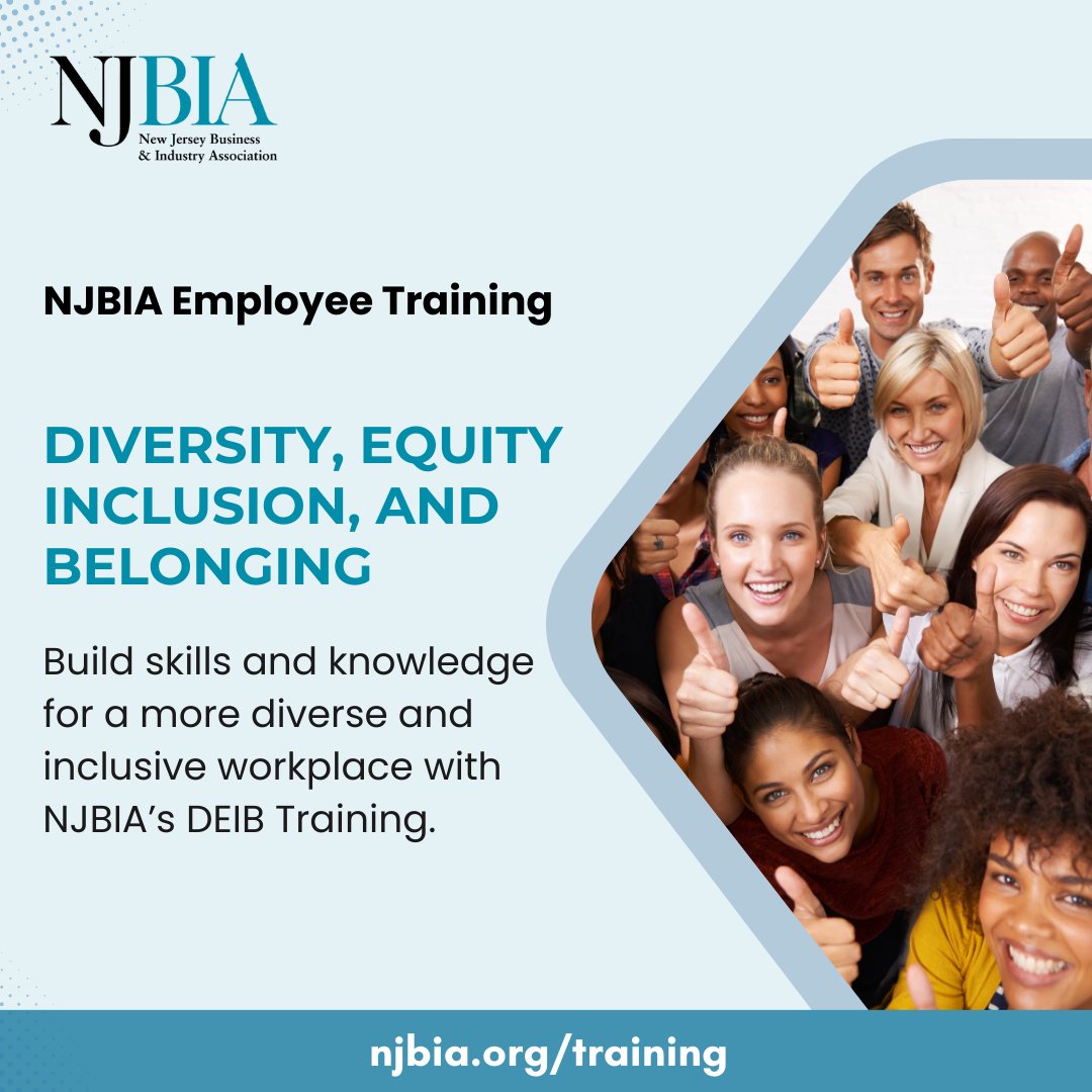 Promote Diversity, Equity, Inclusion, and Belonging (DEI&B) to cultivate an inclusive workplace atmosphere. Enhance employee satisfaction, retention, and productivity by granting access to our training platform. Discover more at: njbia.org/resources/trai…